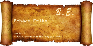 Bohács Erika névjegykártya